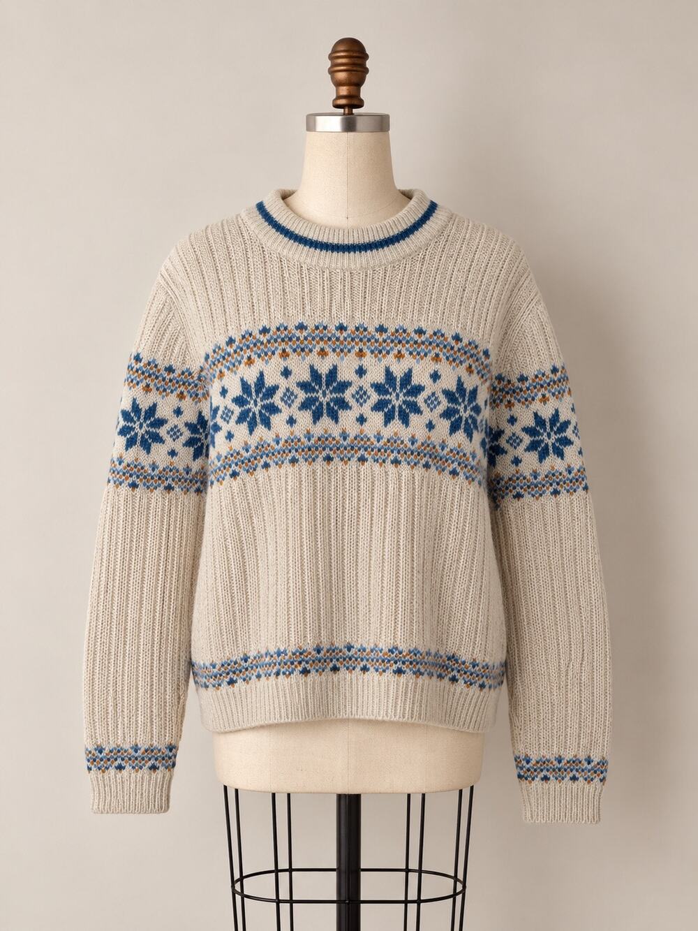 Vintage Barclay Zefkrome Fair Isle Sweater Size 38